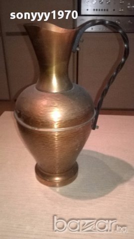 Ретро кана-мед/месинг/ковано желязо-33х22х17см-внос швеицария, снимка 13 - Антикварни и старинни предмети - 17560387