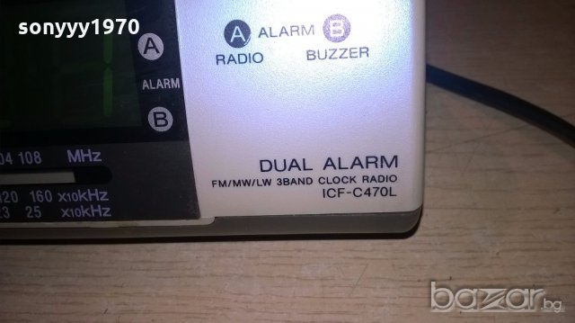 sony icf-c470l clock radio-внос англия, снимка 6 - Ресийвъри, усилватели, смесителни пултове - 19573602