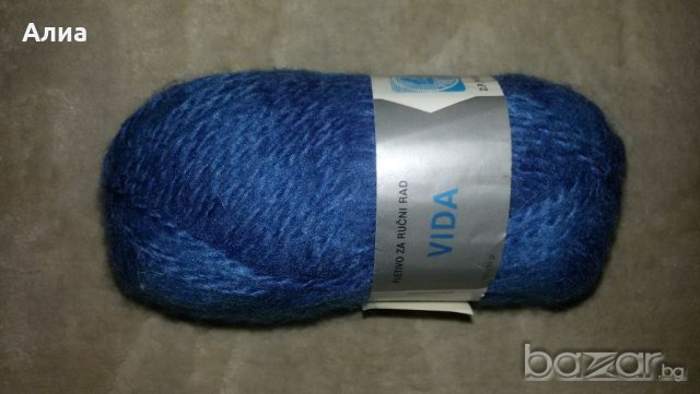 Прежда тип мохер VIDA -/900гр /тюркоазино синьо+преждите на втора сним, снимка 4 - Други - 19640832
