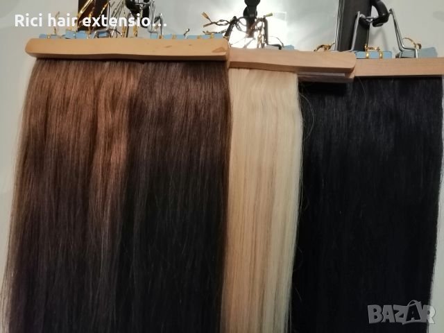 100 % Естествена коса на Стикери за трайно удължаване 50 см., снимка 6 - Аксесоари за коса - 22303033