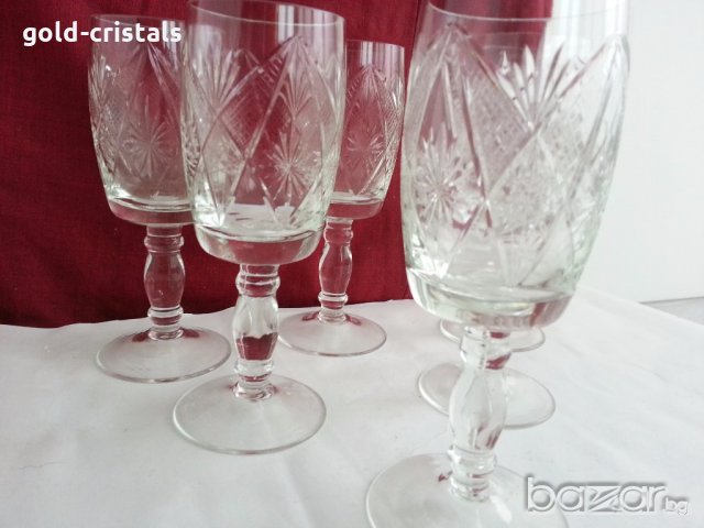 кристални чаши за вино , снимка 2 - Антикварни и старинни предмети - 20064069