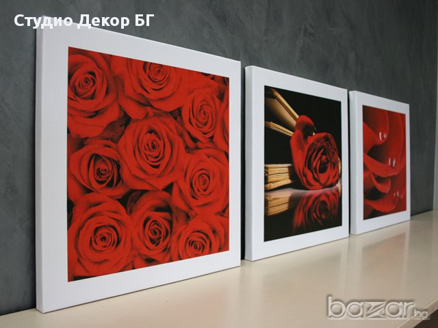 Сет Картини Червени цветя #112 , снимка 2 - Картини - 11341376