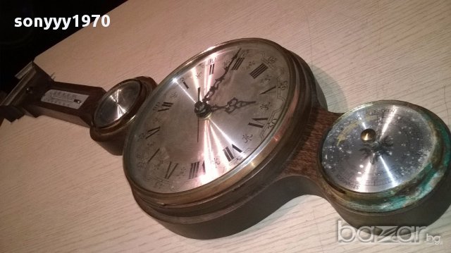 Ретро-термо/баро/хидро/часовник-месинг/дърво-70/17см-швеицария, снимка 3 - Антикварни и старинни предмети - 14989907