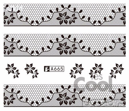 3 бр листа татос ваденки водни стикери за нокти маникюр тип дантела, снимка 3 - Продукти за маникюр - 15235166