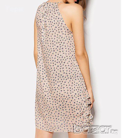 Къса лека лятна рокля на цветя - XS, снимка 2 - Рокли - 18037674