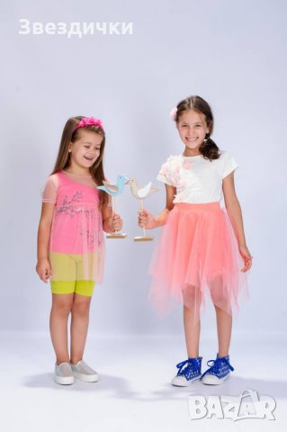 Пола с клин 2 в 1 от ZINC в прасковен цвят - 98, 104  см., снимка 6 - Детски рокли и поли - 24088008