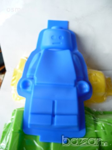Голяма силиконова форма за сладкиши кейк кекс мъфин торта в формата на фигурка Лего Lego молд човече, снимка 2 - Форми - 20318472