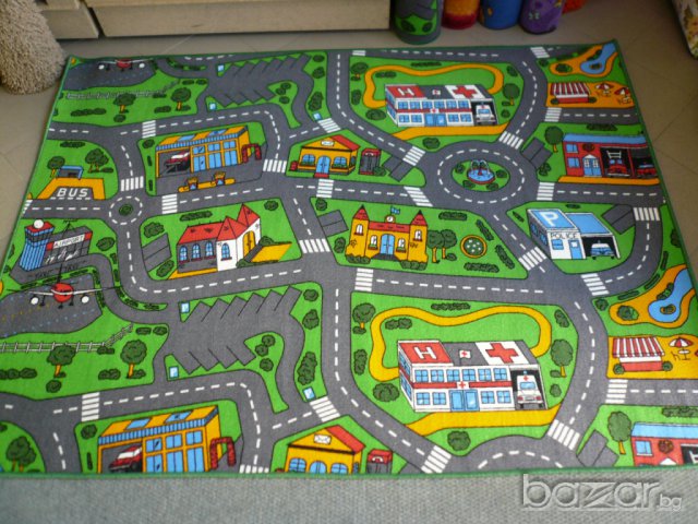 Детски мокетен килим на пътища модел Сити, снимка 2 - Килими - 7394660