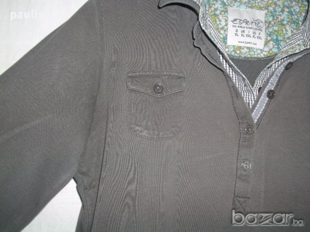 Дамска блуза "Esprit" с двойна яка / памучна блуза с избелващ ефект, снимка 4 - Блузи с дълъг ръкав и пуловери - 14016242