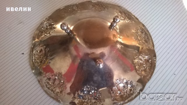 посребрена метална купа, снимка 5 - Антикварни и старинни предмети - 17151733