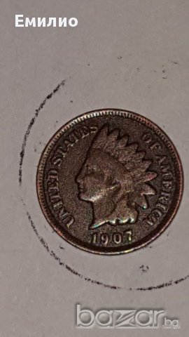 1 CENT INDIAN HEAD 1907 Philadelphia Mint, снимка 2 - Нумизматика и бонистика - 16685111