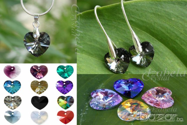 Сваровски Обеци,Колиета Комплекти"heart'' Crystals from SWAROVSKI®, снимка 5 - Бижутерийни комплекти - 6452351
