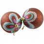 Комплект цветни коледни топки за окачване на елха, декорирани с брокат.