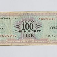 WW2  ITALY  100 LIRE 1943 Military Payment, снимка 3 - Нумизматика и бонистика - 21091933