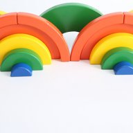 Circleset Montessori Дървени кръгове игра с карти Rainbow Монтесори дървени играчки, снимка 12 - Образователни игри - 18586716