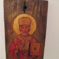 икона Свети Никола, снимка 3 - Антикварни и старинни предмети - 21754603