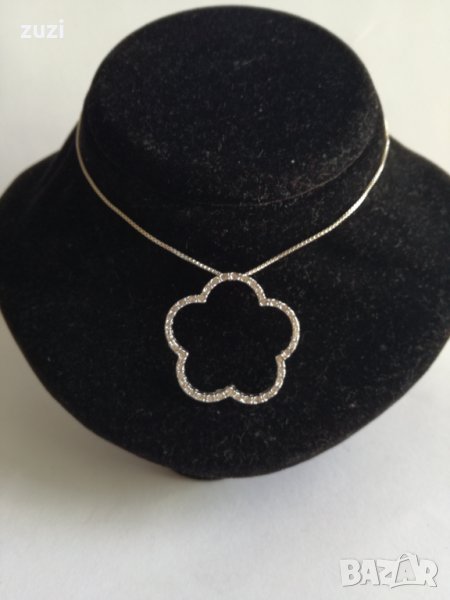 Сребърно колие с циркони - 925 сребро  , снимка 1