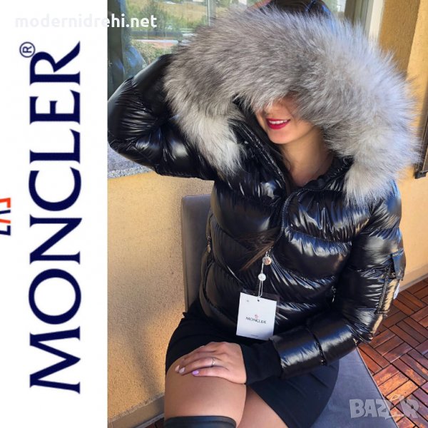 Дамско яке с лисица с ластик Moncler код52, снимка 1