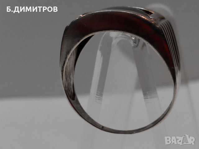 Стар сребърен руски СССР пръстен с оникс и злато, снимка 10 - Пръстени - 22801042