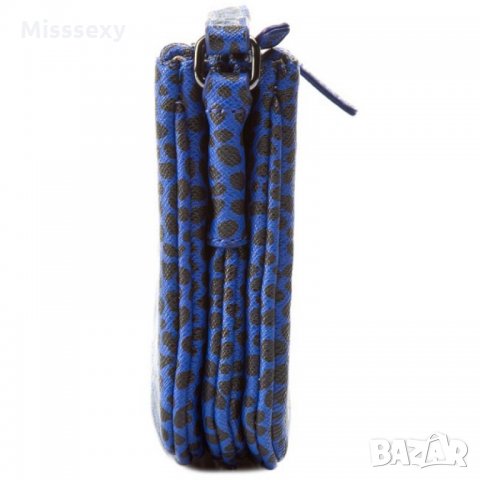 LIU JO 🍊 Дамска чанта с животински мотиви в синьо 22x16x5 cм нова с етикети, снимка 6 - Чанти - 15019808