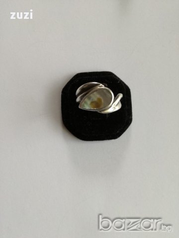 Сребърен ръчен пръстен с цветен седеф - сребро проба 925, снимка 3 - Пръстени - 17637239