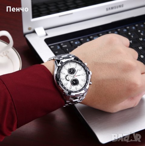 2019 нов марков луксозeн стоманен мъжки бизнес кварцов ръчен водоустойчив часовник часовници военен , снимка 3 - Мъжки - 24070613