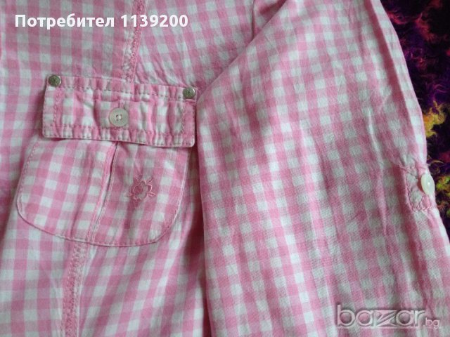 Дамска карирана риза розово и бяло каре Clockhouse М, снимка 8 - Ризи - 17638001