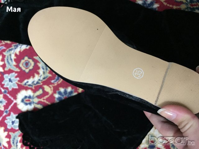 Чизми с дантела. Черни- велур, снимка 5 - Дамски боти - 13940363