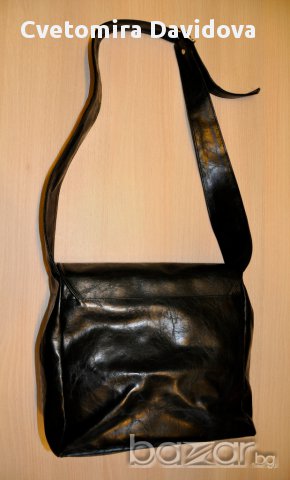 Черна кожена чанта мека Elle, снимка 2 - Чанти - 17233935