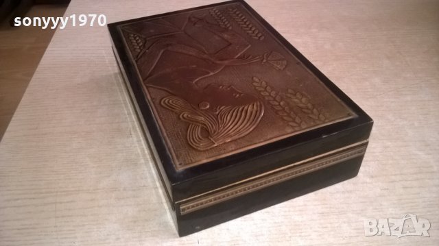 стара кутия-дърво с обков мед/месинг-25х16х6см, снимка 12 - Колекции - 23362160