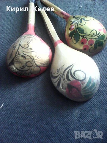 Дървени стари руски лажици 4949 , снимка 4 - Антикварни и старинни предмети - 24043032