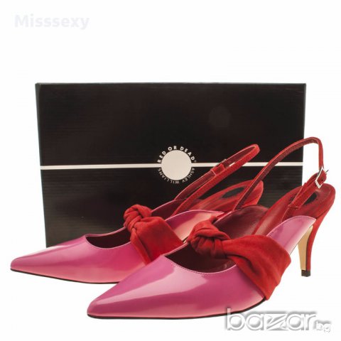 ПРОМО 🍊 RED OR DEAD 🍊 Дамски обувки кожа и велур ULTRA CHIC 37 номер нови с кутия, снимка 3 - Дамски обувки на ток - 13030714
