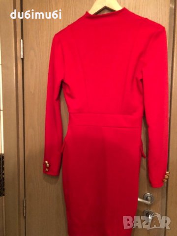 Уникална рокля в червено , снимка 3 - Рокли - 24304535