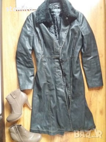 Дамско кожено палто р-р М, снимка 3 - Палта, манта - 23730666