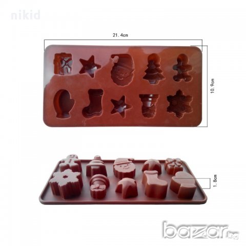 силиконов молд форма коледни фигурки коледен 