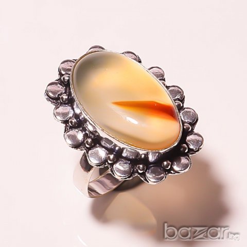Пръстен с естествен ахат, Размер 56