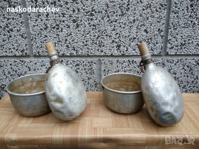 Автентични военни алуминиеви манерки за вода и канчета за храна, снимка 7 - Антикварни и старинни предмети - 23416890