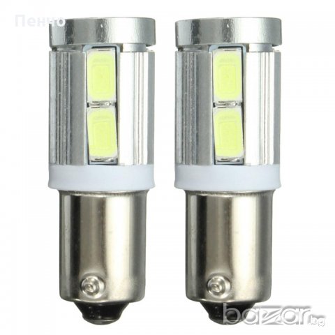 2 броя габарити BAX9S 10 LED диода, крушка, H6W, светлини, фарове , снимка 3 - Аксесоари и консумативи - 20574535