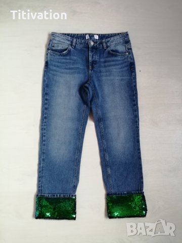 Дамски дънки с пайети, снимка 3 - Дънки - 25442077