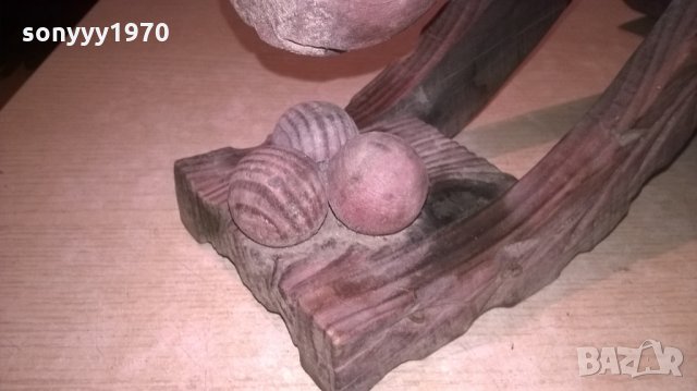 оръдие-топ-дърво и месинг-52х27х25см-внос швеицария, снимка 14 - Антикварни и старинни предмети - 23741780