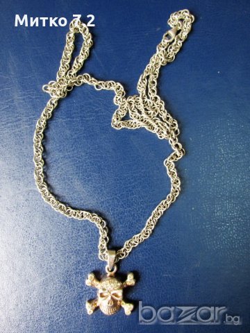сребърен медальон - череп, снимка 7 - Колиета, медальони, синджири - 19501316