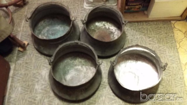 Медни съдове стари 5бр.