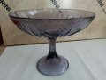 стара  купа фруктиера цветно лилаво стъкло, снимка 4