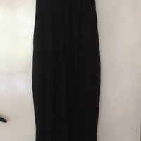 Дълга черна рокля с кожено бюстие, снимка 2 - Рокли - 26149123