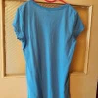 Дам.тениска-"America Today/памук+полиестер/-св.синя. Закупена от Италия., снимка 3 - Тениски - 21980193