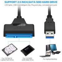 USB 3.0 Кабел за връзка към твърд диск 2.5" SATA HDD / SSD + Гаранция, снимка 5 - Твърди дискове - 20704170