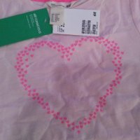 HM H&M ХМ детска розова тениска сърца сърце, снимка 2 - Детски тениски и потници - 21663116