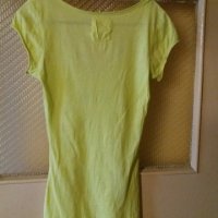 Дам.тениска-"H&M"-/памук/-жълто-зелена. Закупена от Италия., снимка 2 - Тениски - 21975230