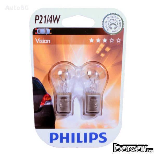 Лампа Philips P21 / 4 W Vision / две светлини, снимка 1