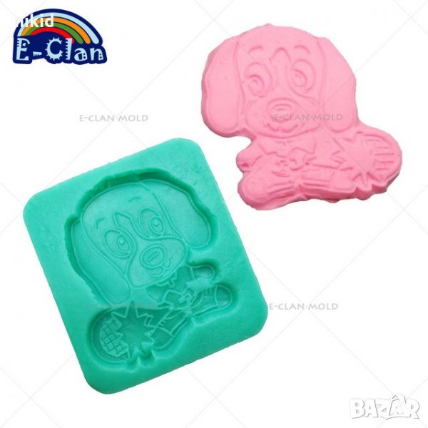 Анимация куче кученце плитък силиконов молд форма декорация украса фондан торта шоколад мъфини, снимка 1